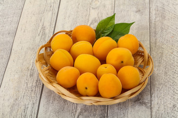Ripe tasty sweet apricots heap