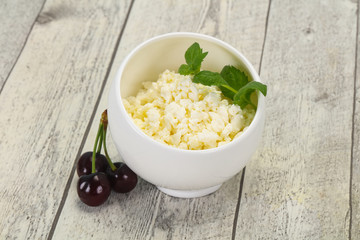 Fresh tasty curd in the bowl
