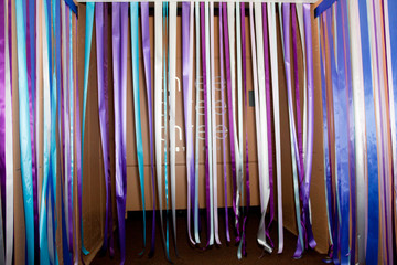 Garland hanging at a party with no people