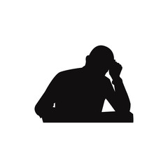 Headache glyph icon. Silhouette symbol. Anger and irritation. Frustration. Nervous tension. Aggression. Occupational stress. Emotional stress symptom vector illustration with white background