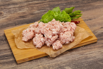 Homemade pork minced meat for cooking