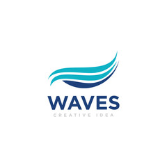 Waves Logo Icon Design Vector