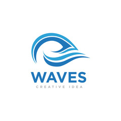 Waves Logo Icon Design Vector