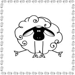 picture with a funny lamb sitting