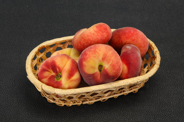Sweet ripe tasty flat peach