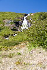 Wasserfall Bunárfoss am Tungudalur bei Ísafjörður, Westfjorde, Island