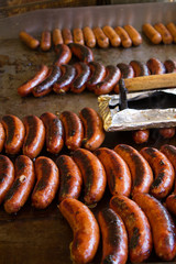 sausages on the grill