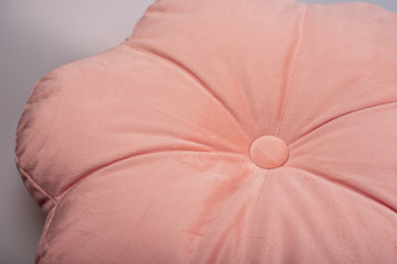 pink comfy pillow on white isolated