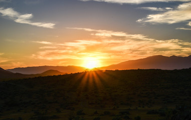 sunset in the mountains