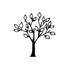 Doodle tree illustration in vector. Hand drawn tree vector illustrstion