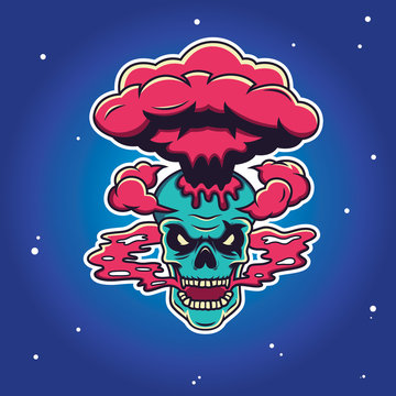skull logo with a blast