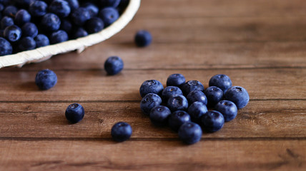 blueberries in a wooden bowl