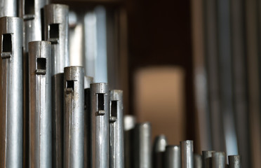 Organ whistles under construction.