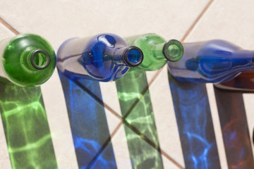 bottles on sun light