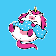 cute sleeping unicorn cartoon