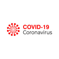 Coronavirus Covid-19 concept typography design logo on white background. Self isolation. Home quarantine. Graphic vector for web, print, banner, flyer, illustration. Stop coronavirus.
