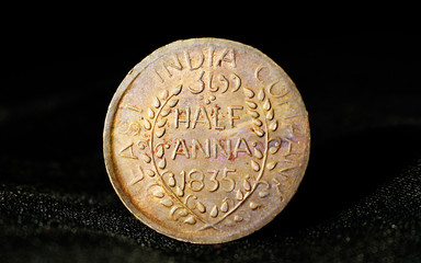 1835 copper coin of India 