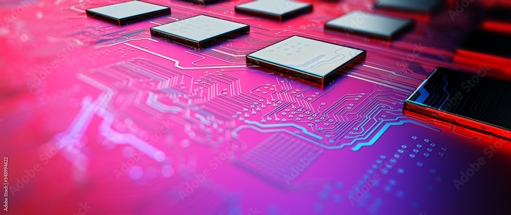 Wall mural technology background/technology background of the abstract computer motherboard, can be used in the