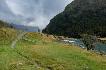 Matukituki River as seen from the Rob Roy Track, South Island, New Zealand
