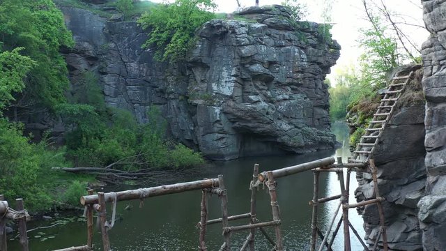 Stone canyon in the village of Buki, Cherkasy region, Ukraine