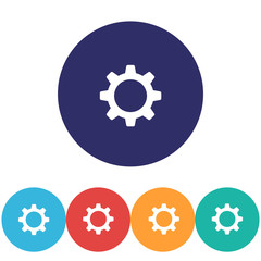 Gears vector icon , lorem ipsum Flat design