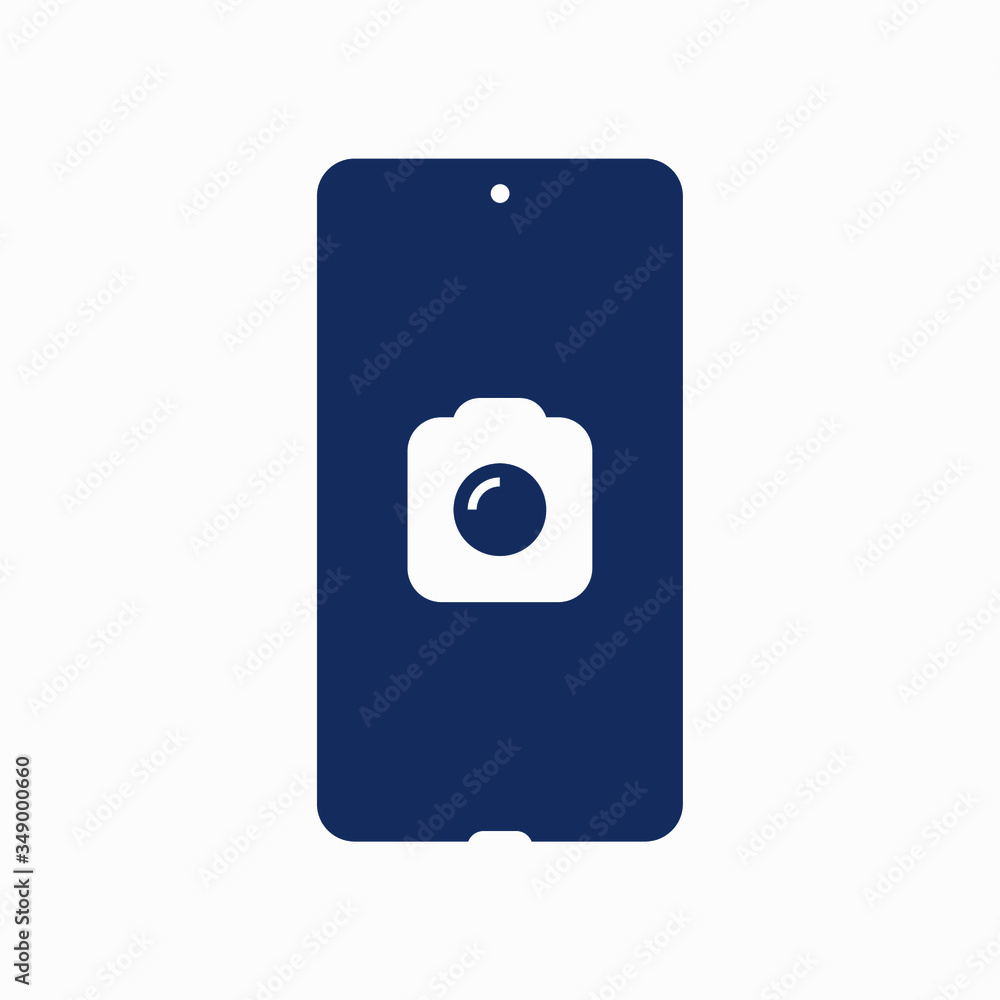 Poster smartphone camera line vector icon. photo symbol. phone lens silhouette icons set for web design. ta