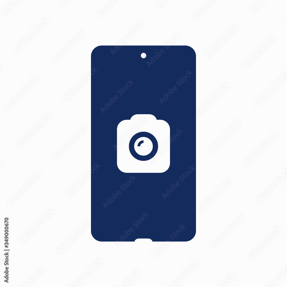 Poster smartphone camera line vector icon. photo symbol. phone lens silhouette icons set for web design. ta