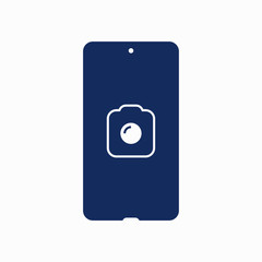 Smartphone camera line vector icon. Photo symbol. Phone lens silhouette icons set for web design. Tablet photographing flat icon for app design. Modern gadget shutter sign minimal flat linear icons