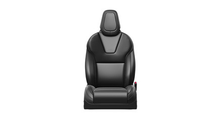 Seat car chair leather automobile, front view. 3D rendering - 349000826