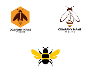 Set of Bee Logo Design Vector Template