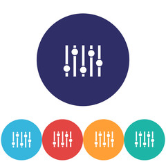 Settings music vector icon , lorem ipsum Flat design