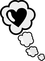 Heart in speech bubble icon, message with heart 