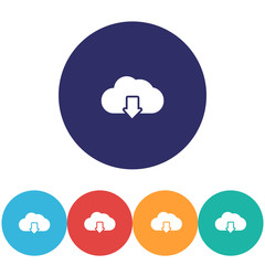 cloud download vector icon , lorem ipsum Flat design