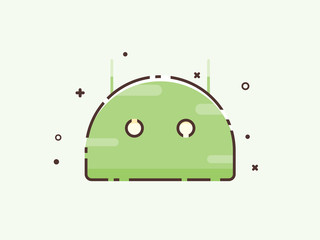 Bot/machine flat vector, technology illustration concept. Design for banner, icon, presentation, infographic etc.