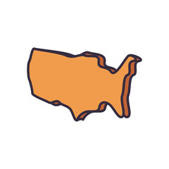 Usa map fill style icon vector design