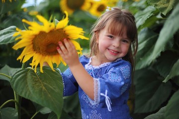 girl, nature, summer, flowers, sunflowers