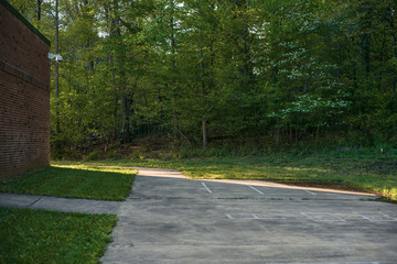 Closed school with overgrowth