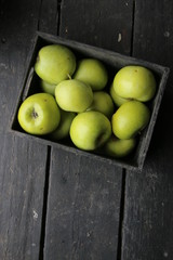 Fresh juicy green apples.
