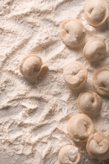 Homemade dumplings. The preparation of dumplings. Dumplings with meat. Cooking dumplings at home