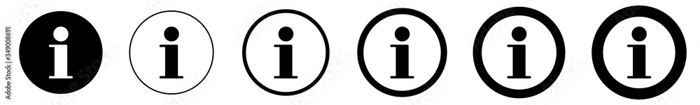 Wall mural info point icon black circle | information illustration | i point symbol | help logo | hint sign | i