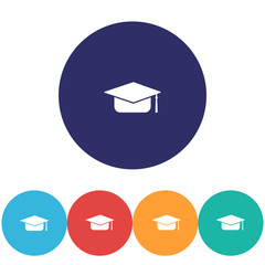 Graduation cap vector icon , lorem ipsum Flat design