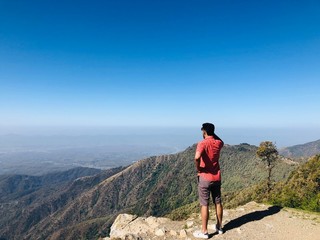 hiking in the mountains