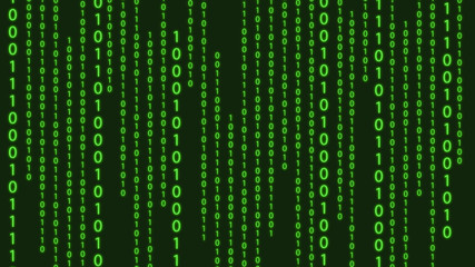 Fototapeta premium Binary coding. Abstract matrix background and programming concepts