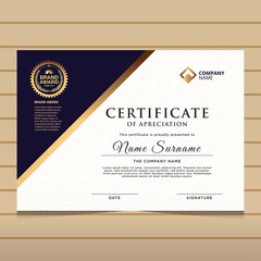 elegant blue and gold diploma certificate template. Use for print, certificate, diploma, graduation