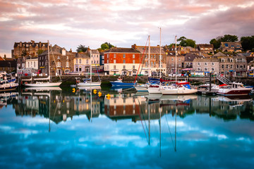 Fototapeta premium Padstow harbour in the evening, Cornwall, UK