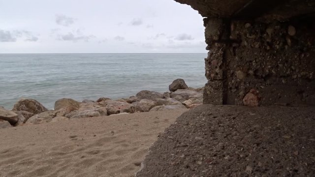 beach from the bunquer cloudy day