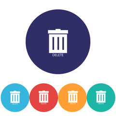 Trash vector icon , lorem ipsum Flat design