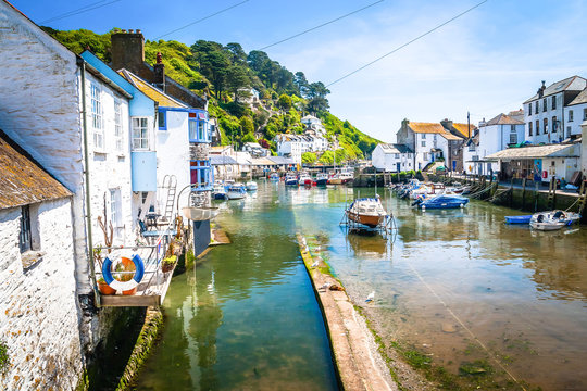 Polperro, old fishing village in Cornwall, UK