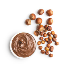 Sweet hazelnut spread. Chocolate cream.