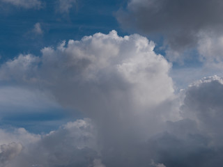 Beautiful various forms clouds in the high sky